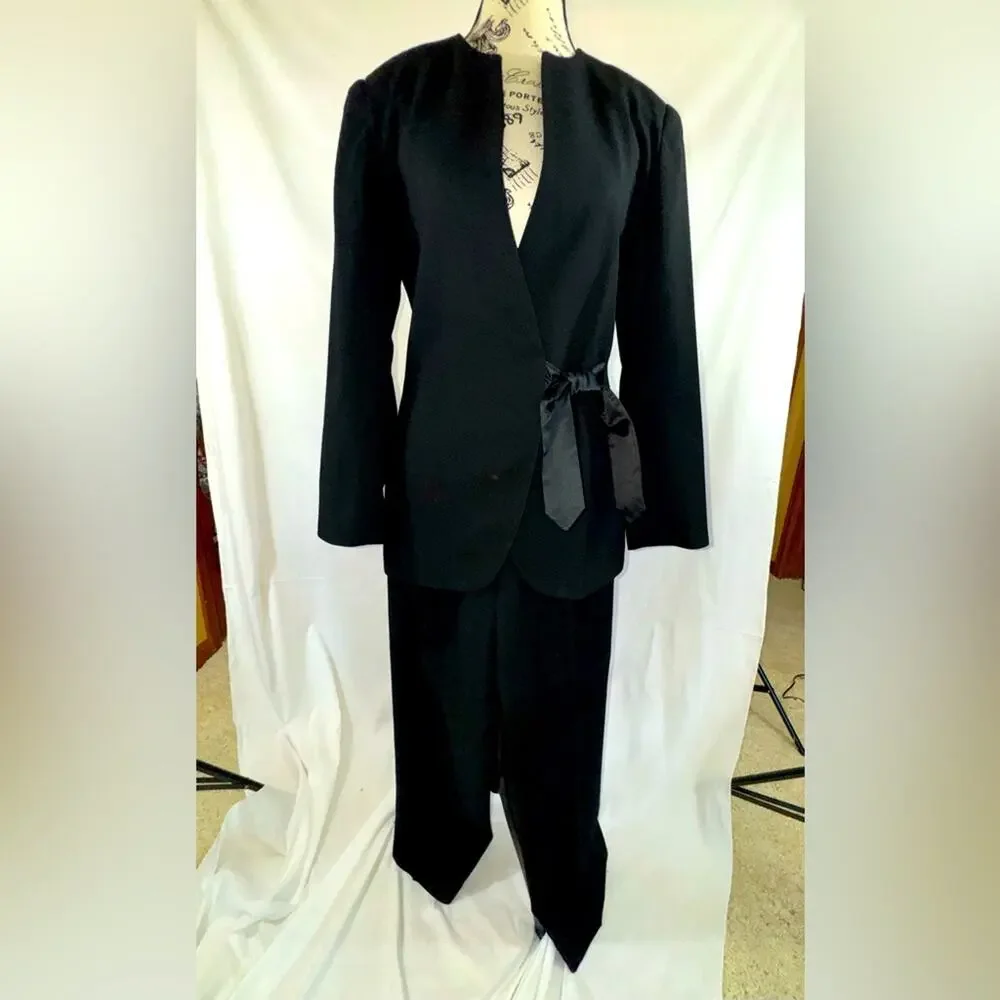 Gorgeous Barrie Pace Black Wool Pant Suit - Picture 1 of 14
